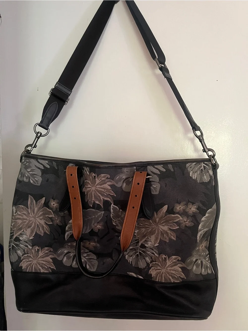 Coach leather and canvas tote